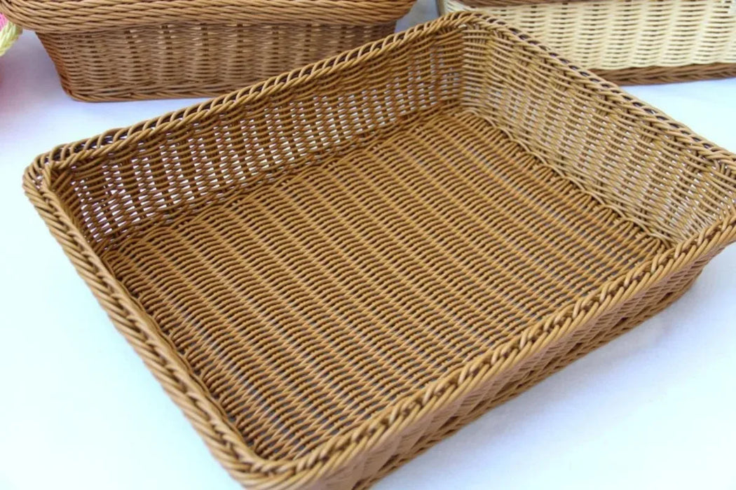 Handmade Rectangular Figurine Basket for Food, Fruits, and Snacks