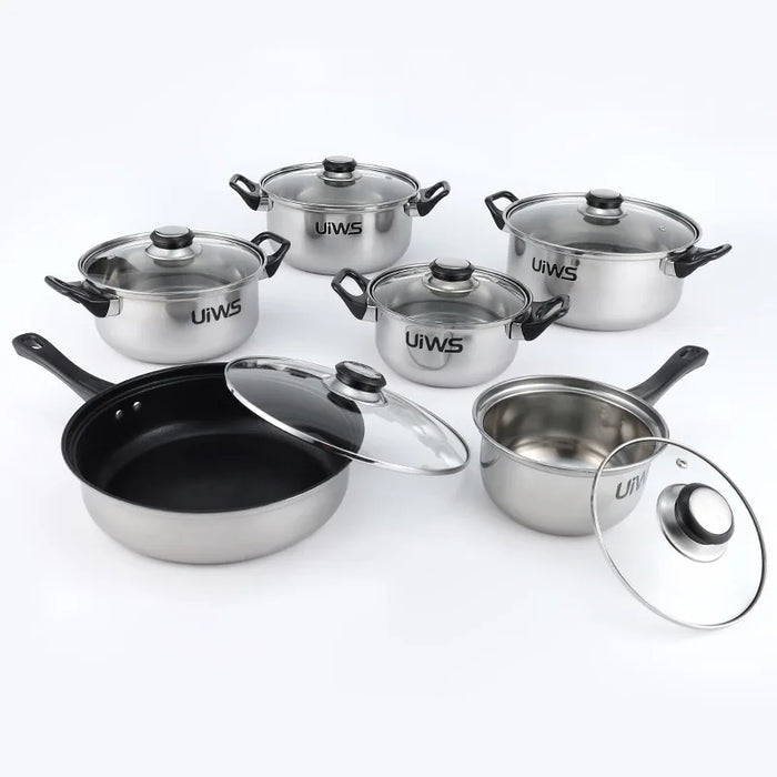 Induction cooker stainless steel saucepan with handle