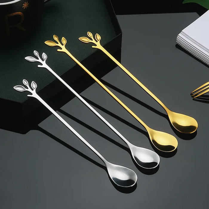 Innovative Leaf Shaped Dessert Spoon Suitable for Restaurants and Homes