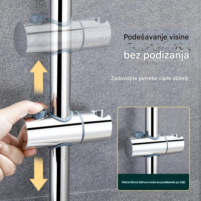 Adjustable shower mounting bracket with stainless steel rod