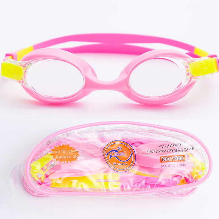 Cute and comfortable candy-colored silicone children's swimming goggles