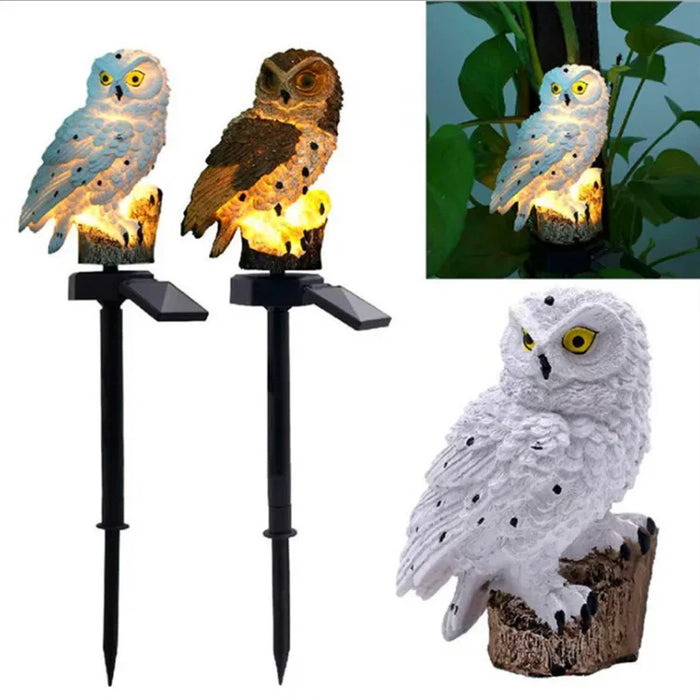 Solar garden decorative landscape lights, floor tiles with owl design