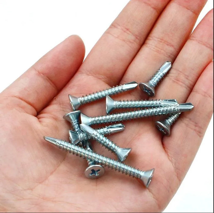 High-quality countersunk head drill tail screws, ideal for woodworking projects