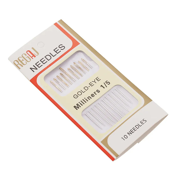 Premium Sewing Needles- Embroidery, Large Eye and Hand Sewing Needles with Gold Tail