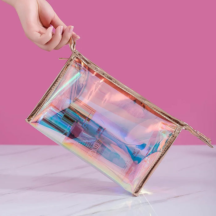 Multiple Functional Laser Cosmetic Bag for Toiletries and Makeup with TPU Transparent Design