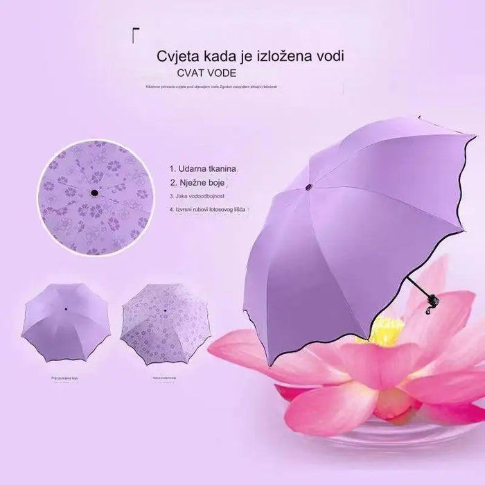 Handheld umbrella by ruffle leaf