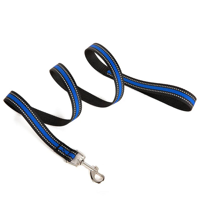 New reflective nylon dog leash and collar set for walking and training