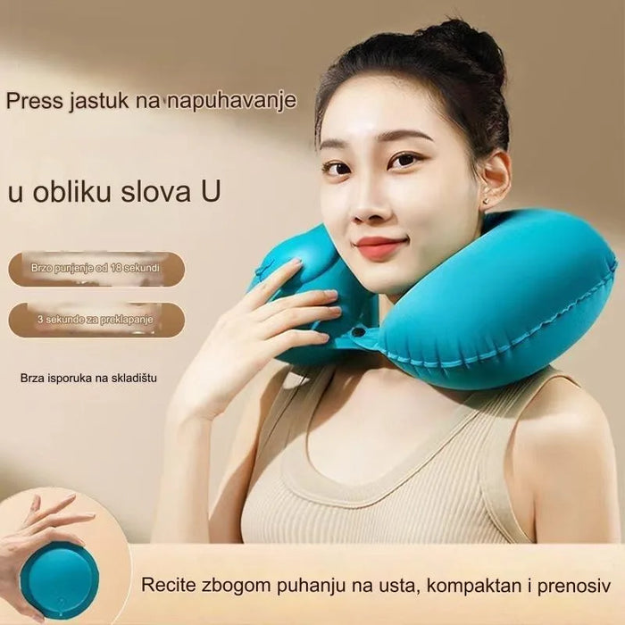 U-shaped compression inflatable pillow