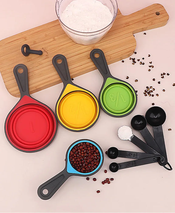 4-Piece silicone folding measuring cup telescopic measuring cup set