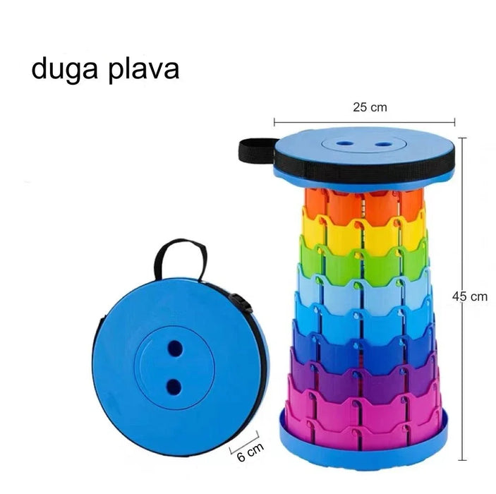 Rainbow retractable folding stool