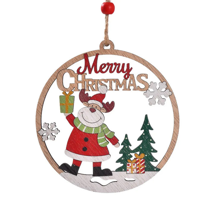 Christmas wooden pendant, home decoration