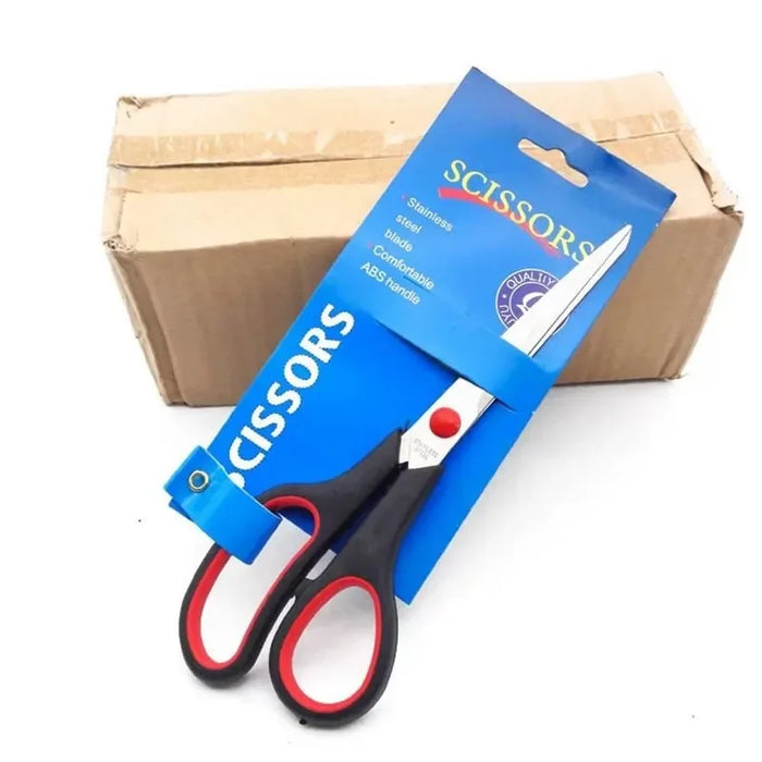 Premium Black and Red Rubber Handle Scissors for Office and School