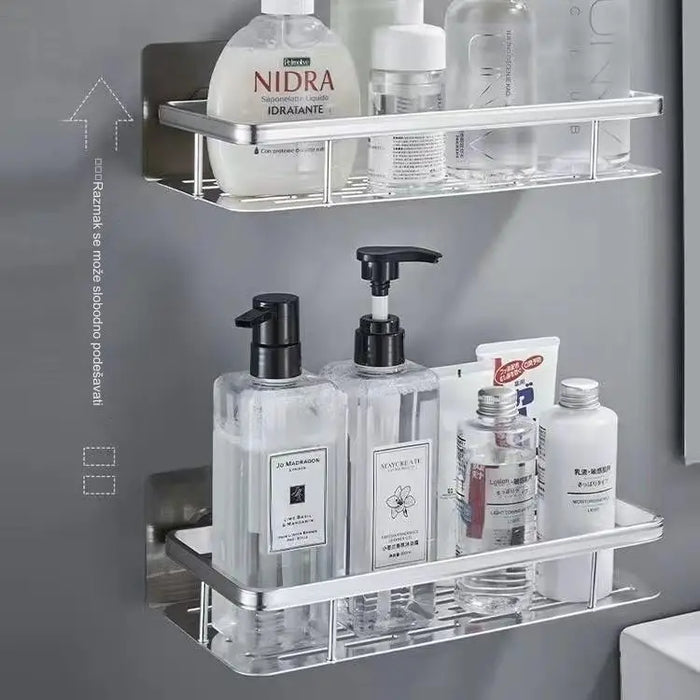 Multipurpose vacuum bathroom shelves and storage racks