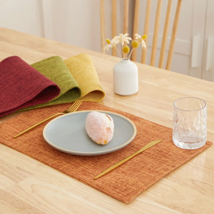 Set of Natural Linen Dining Placemats & Coasters, Heat-insulating and Anti-scalding, Perfect for Everyday Use