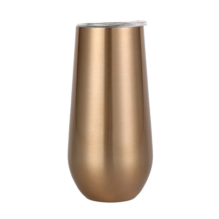 Luxurious Stainless Steel Eggshell Insulated Cup - U-shaped Red Wine Glass - Spray-coated Champagne Glass