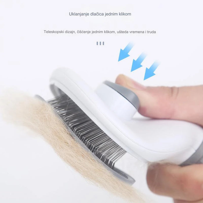 Professional pet grooming brush, one-click self-cleaning hair remover