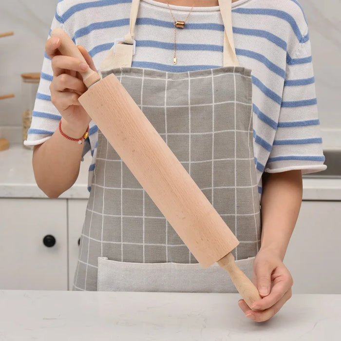 Eco-Friendly and Safe Wooden Rolling Pin for Perfectly Rolled Dough and Baked Goods, Non-Slip Handles