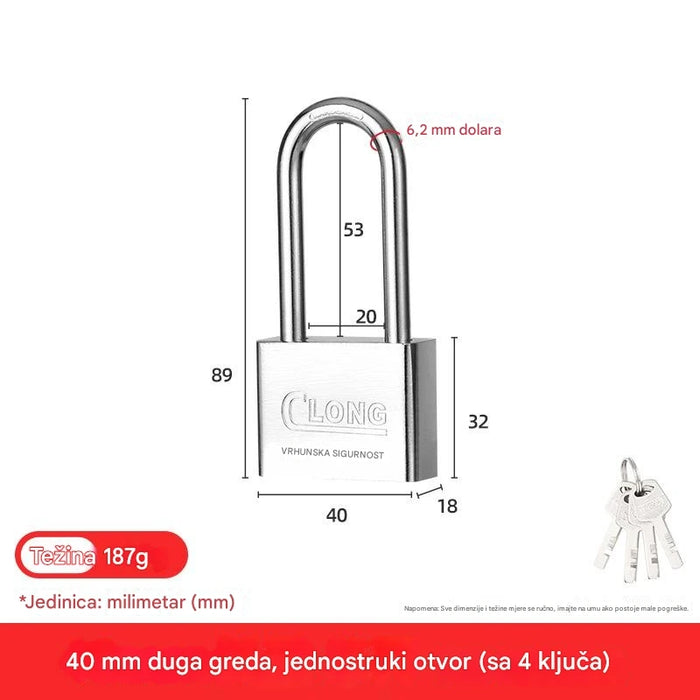 Heavy duty steel single open padlock