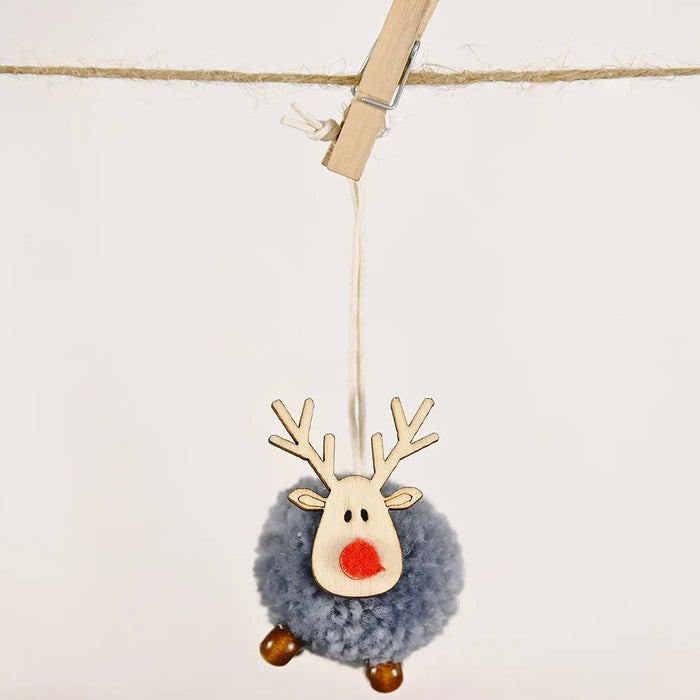 Christmas Tree Ornaments - Cute Reindeer Wool Felt Hanging Ornaments