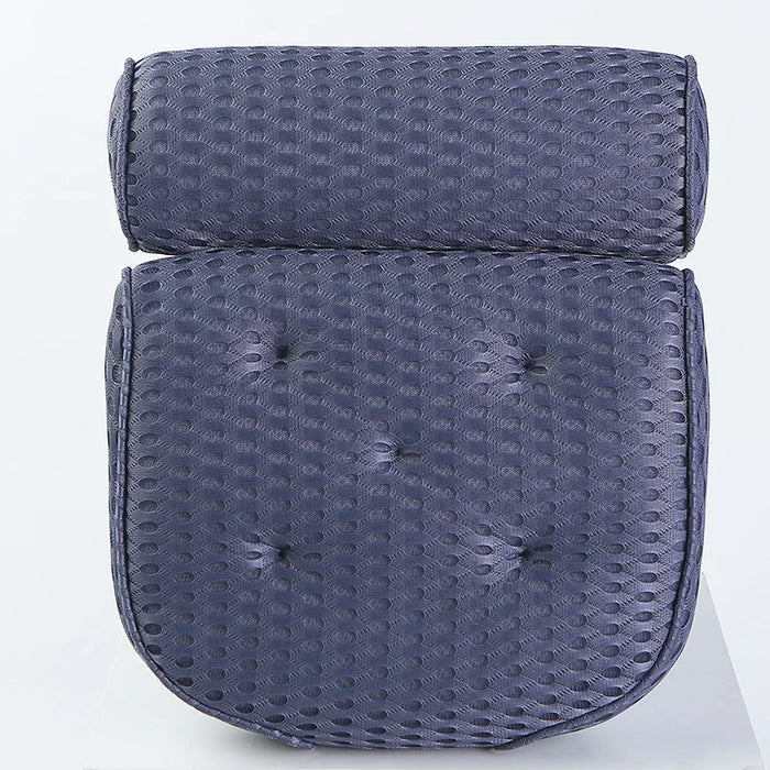 4D Square Bathtub Pillow with 7 Suction Cups in Blue Gray Color