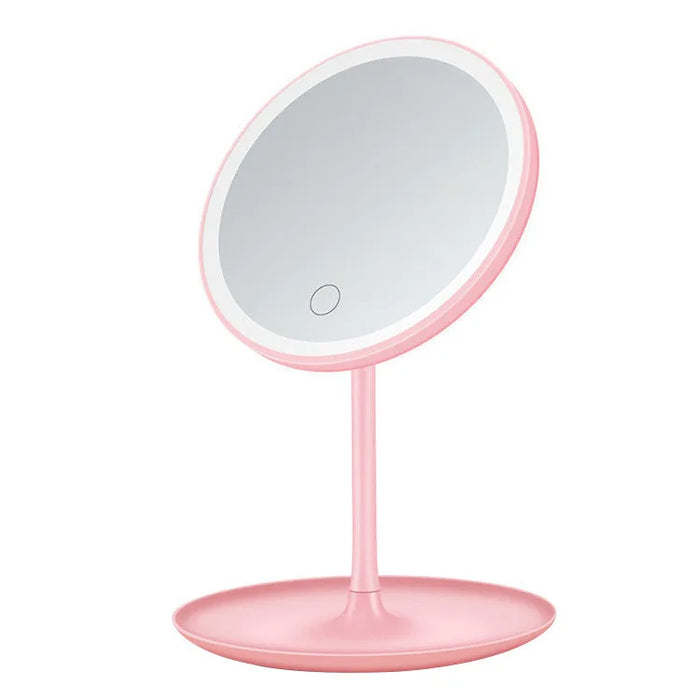 Convenient and Bright Desktop Makeup Mirror for Students with LED Lights