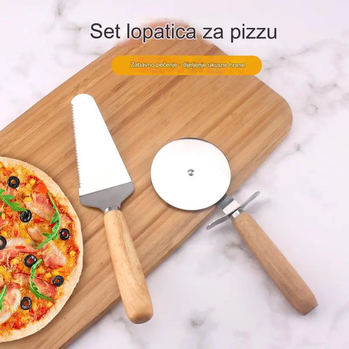 Stainless Steel Pizza Knife with Wooden Handle