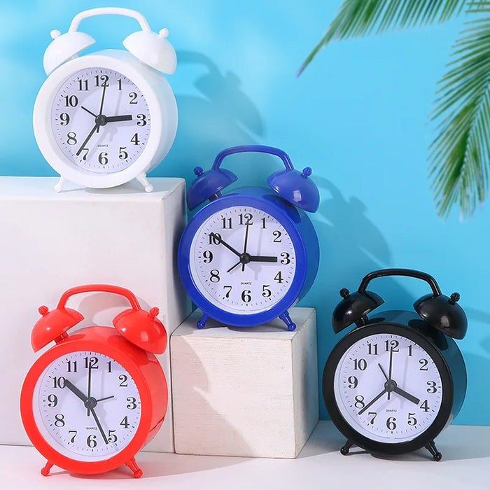 Cute little student alarm clock, desk and bedside clocks with loud ringtones