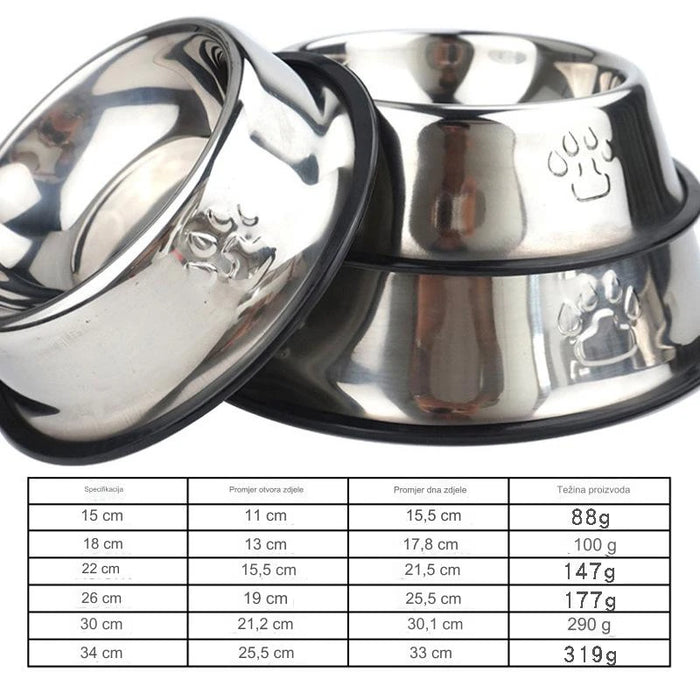 Stainless Steel Pet Bowl Set with Anti-Slip Mat for Large Dogs, Easy to Assemble, Non-Skid Dog Feeder