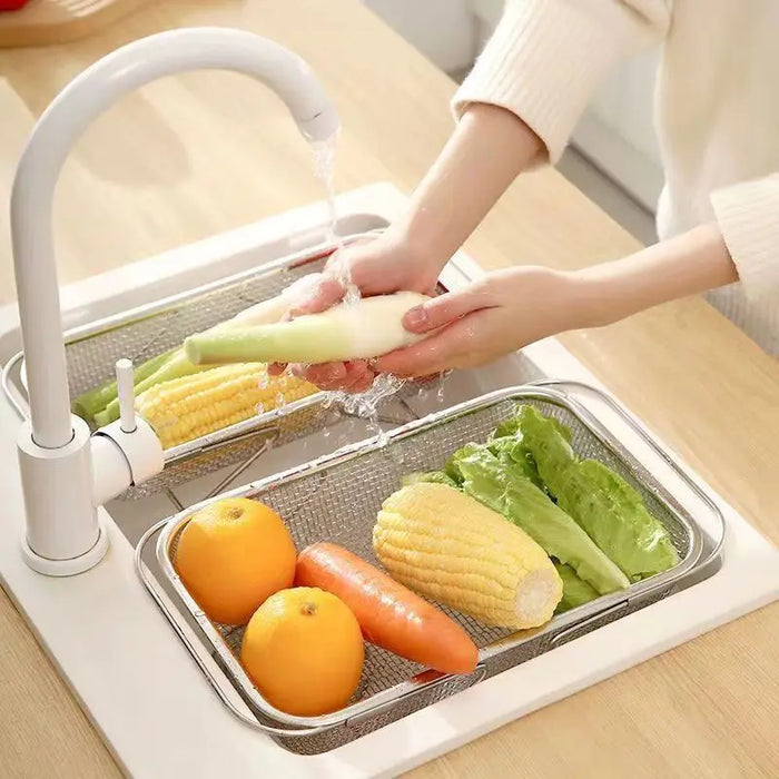 Retractable stainless steel sink drainage basket