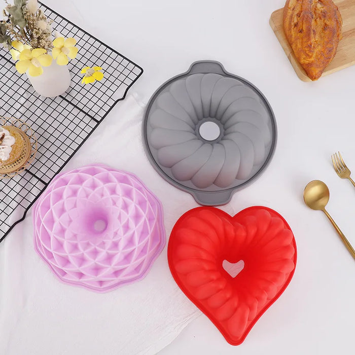 Silicone cake molds with irregular shapes and unique patterns