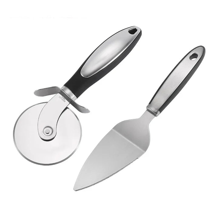 Roller stainless steel pizza cutter shovel