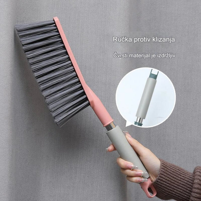 Soft bed cleaning brush with stainless steel handle