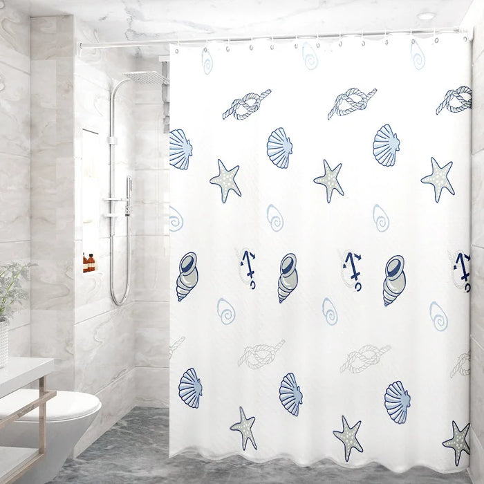 PEVA Bathroom Shower Curtain with Curtain Rod, Waterproof and Mold-proof, Perfect for Home and Hotel