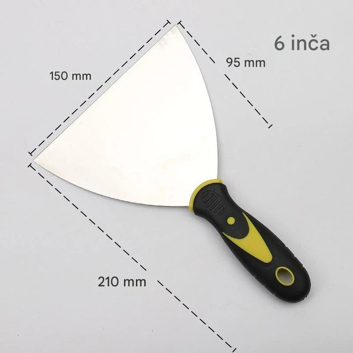 Putty knife with two-color handle, non-slip handle and stainless steel blade