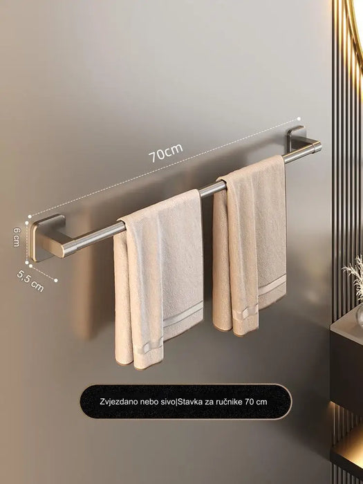 Aluminum towel bar non-punching rack