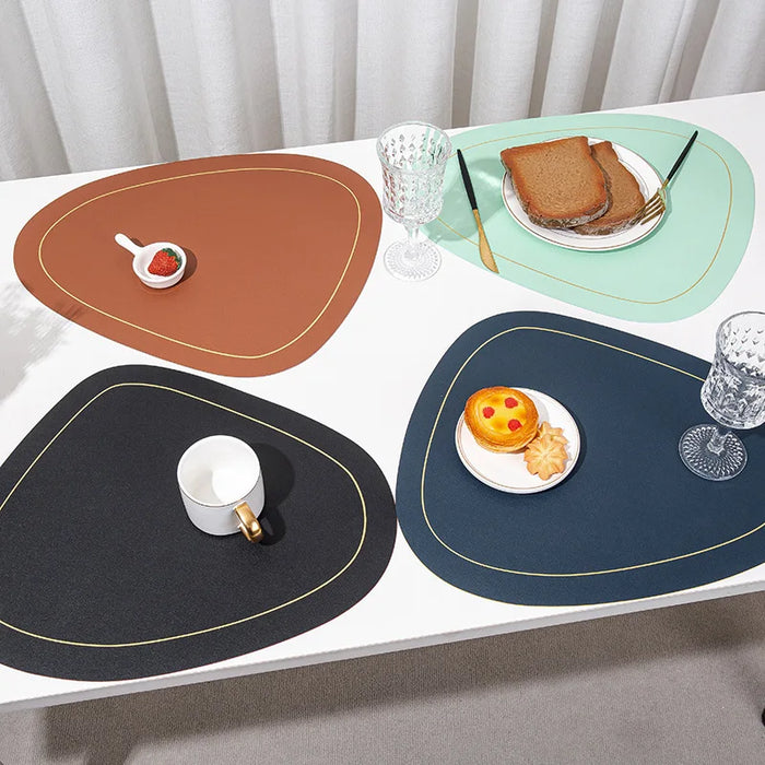 Insulated leather placemat for dining table