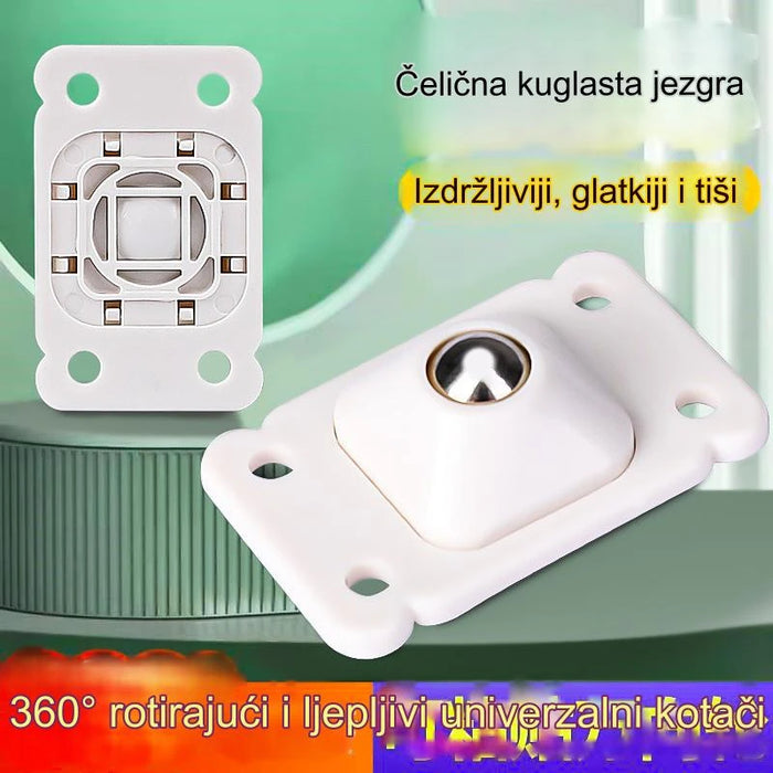 Household storage box pulley block with adhesive universal rotating pulley for bins and storage boxes