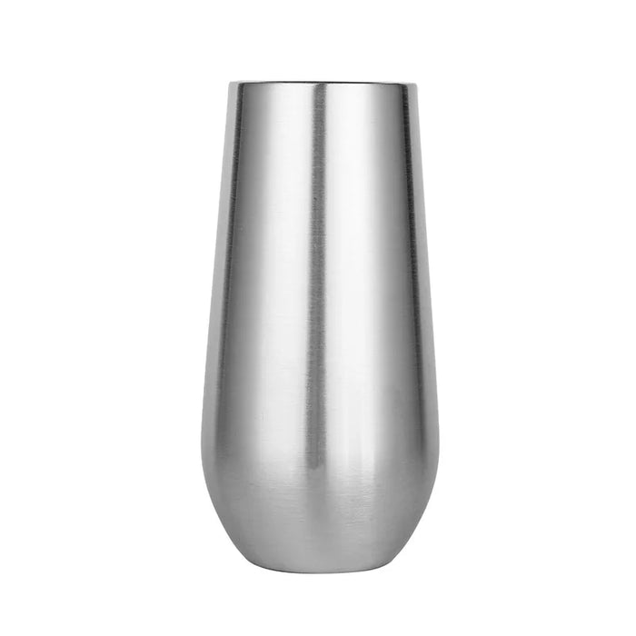 Luxurious Stainless Steel Eggshell Insulated Cup - U-shaped Red Wine Glass - Spray-coated Champagne Glass