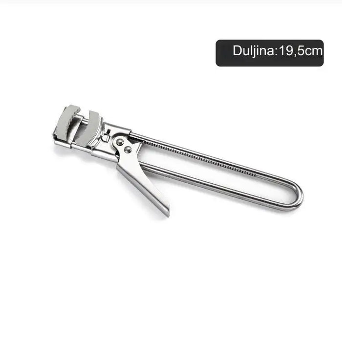 Stainless steel can opener with adjustable manual