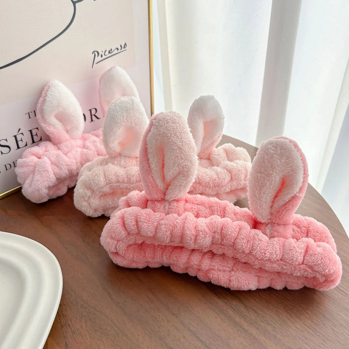 Plush rabbit ear headband non-slip elastic headband women's hair accessories