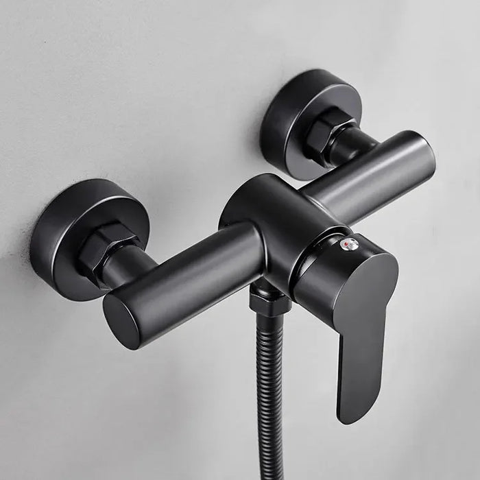 Luxury tee shower faucet with hot and cold water mixing valve