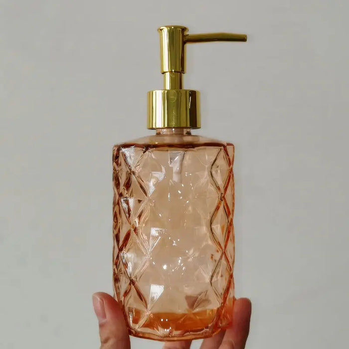 Luxury glass dispenser bottles for shampoo, body wash and hand sanitizer