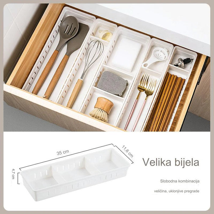 Desktop Drawer Storage Box with Dividers, Perfect for Organizing Kitchen and Office Supplies