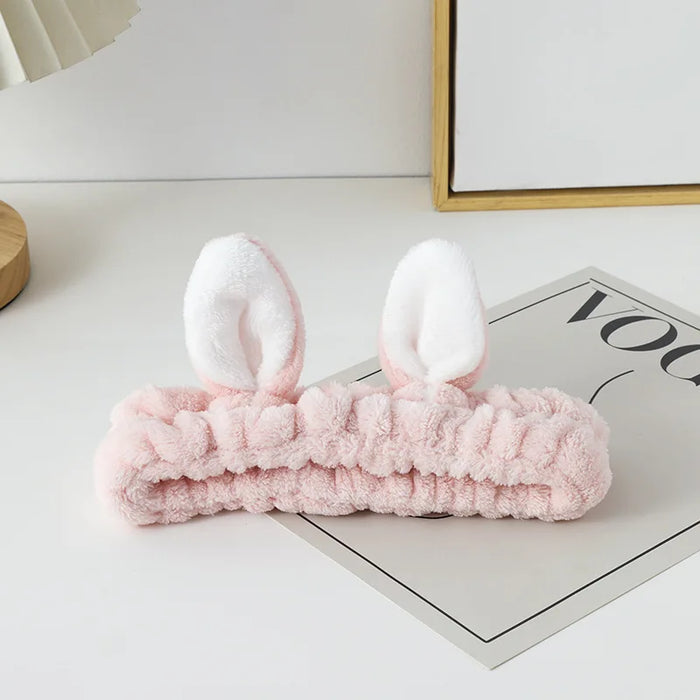 Plush rabbit ear headband non-slip elastic headband women's hair accessories