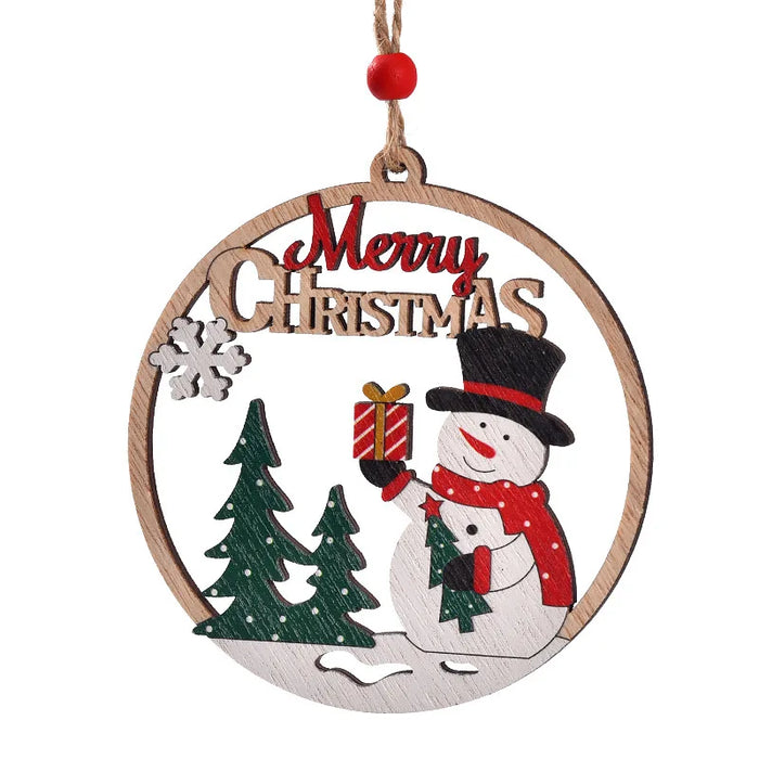 Christmas wooden pendant, home decoration