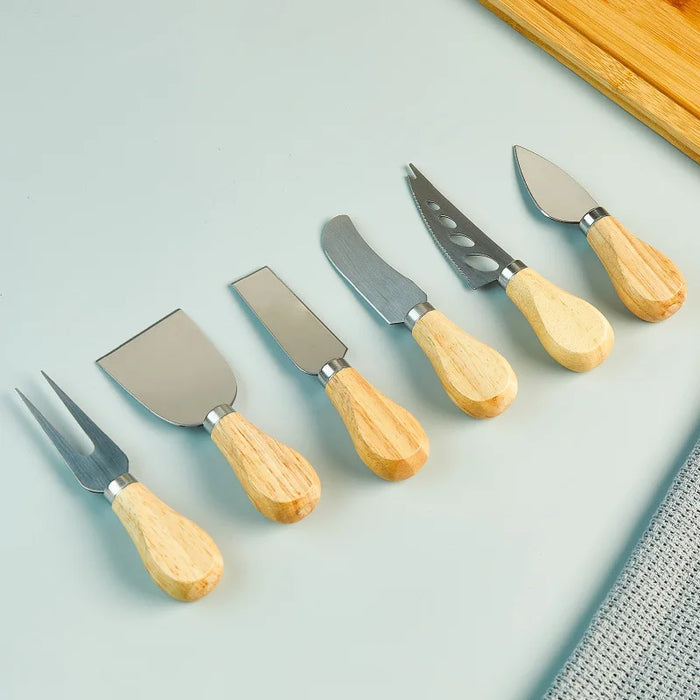 Stainless Steel Cheese Knife Set with Wooden Handle