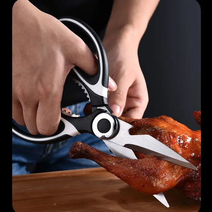 Easily cut meat and bones with these stainless steel kitchen scissors