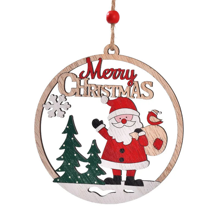 Christmas wooden pendant, home decoration