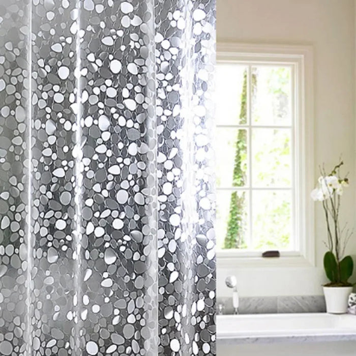 Protective shower curtain set with thicker fabric and waterproof coating