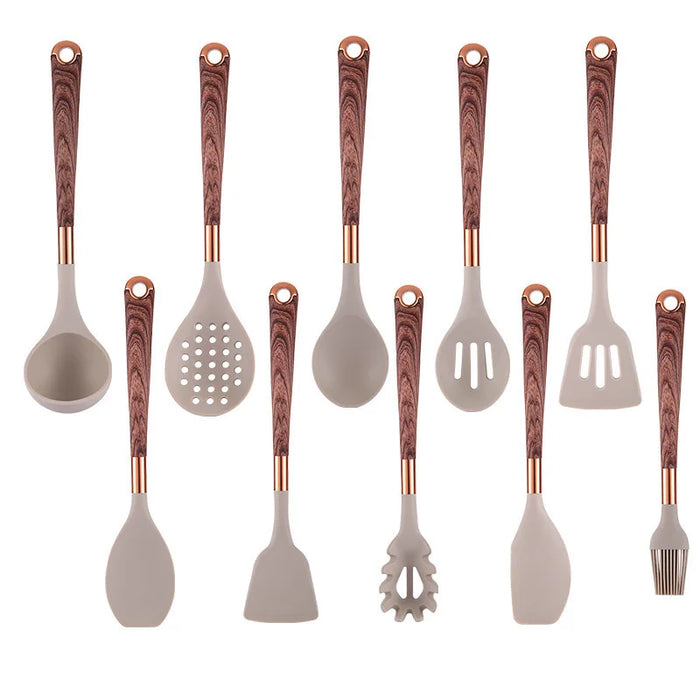 Fashion wood grain design silicone kitchenware